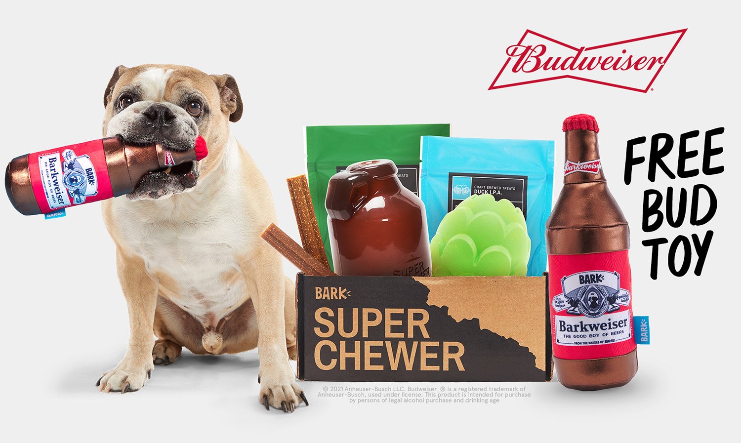 Super Chewer Deal – Free Budweiser Toy with Multi-Month Subscription!